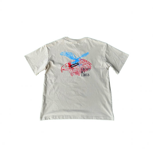 Beige Eagle Graphic Boxfit T-Shirt